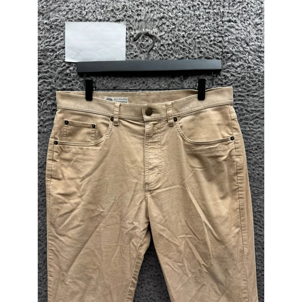 Onward Reserve Corduroy Five Pocket Straight Leg Pants Tan Mens Size 30 x 30